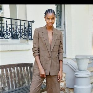 ⛔️SOLD⛔️ Aritzia Wilfred Mariposa Blazer Copper/Navy Hndsth in Size/ Small